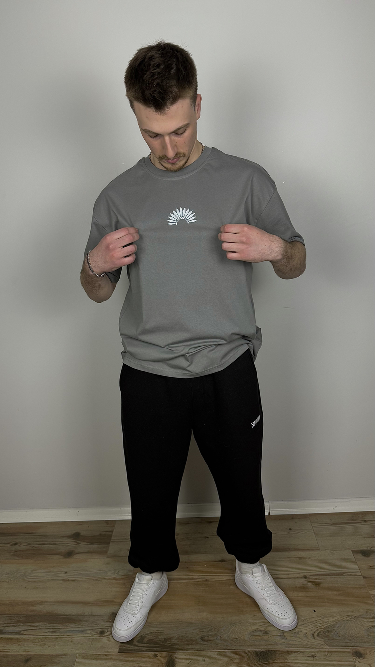 SİOUX LOGOLU GRİ BOXY TİŞÖRT